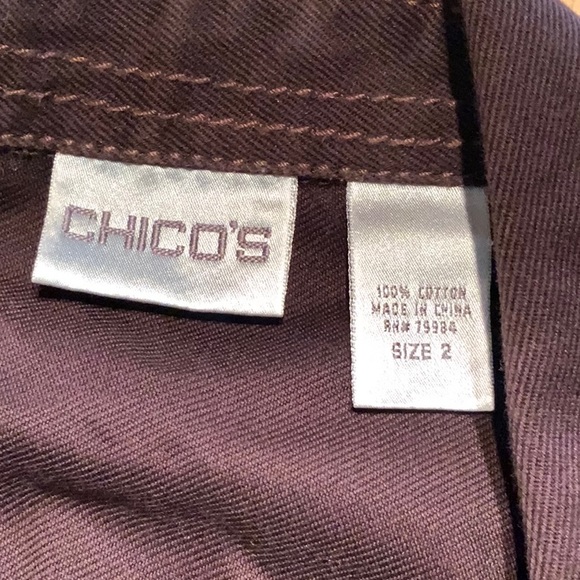 Chicos Brown Denim Jacket- Size 2 - Picture 6 of 7
